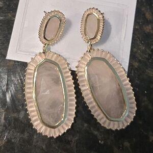 Elegant Gold and Pink Dangle Earrings